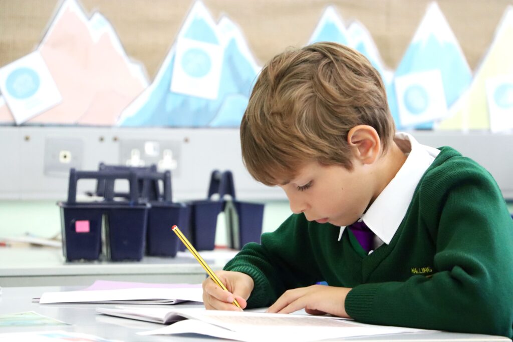 IMG_0605 pupil from halling primary school in english class