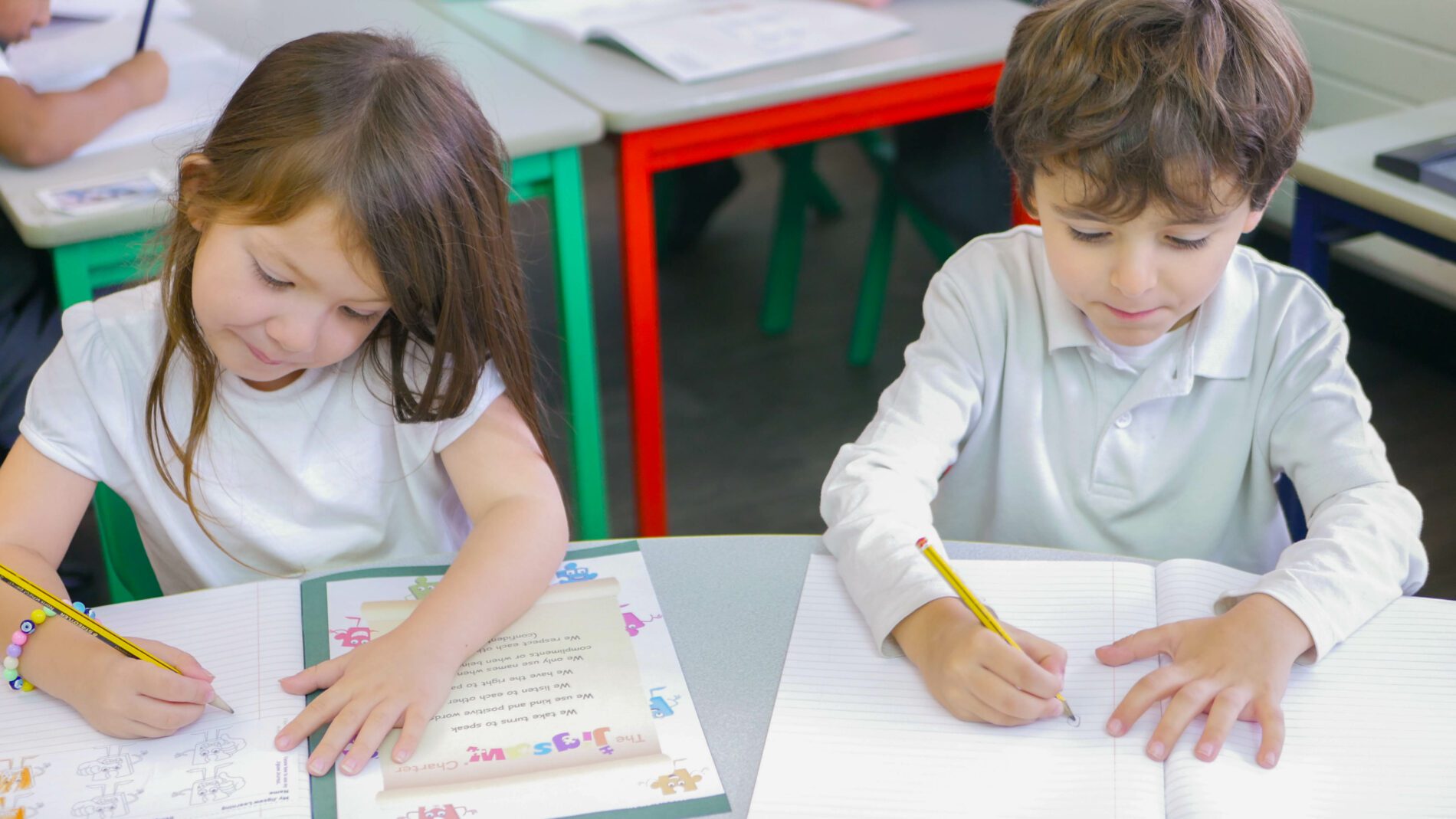 P1170798 pupils writing in pshe lessons